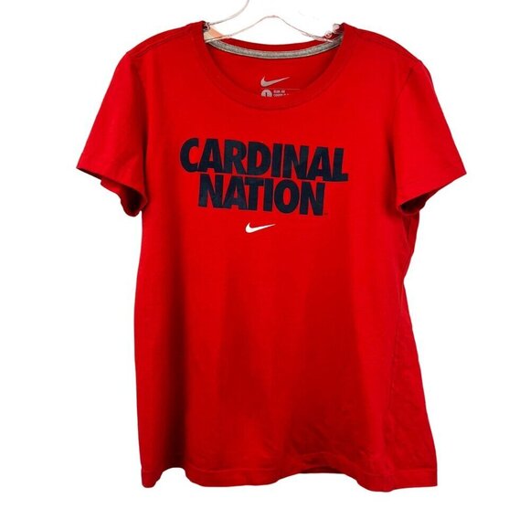 Nike Womens St Louis Cardinals T-Shirt Red/Multi Size Large Slim Fit - Picture 1 of 8
